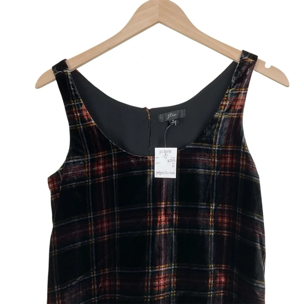 J. Crew Velvet Tartan Plaid Tank Top Size 0
